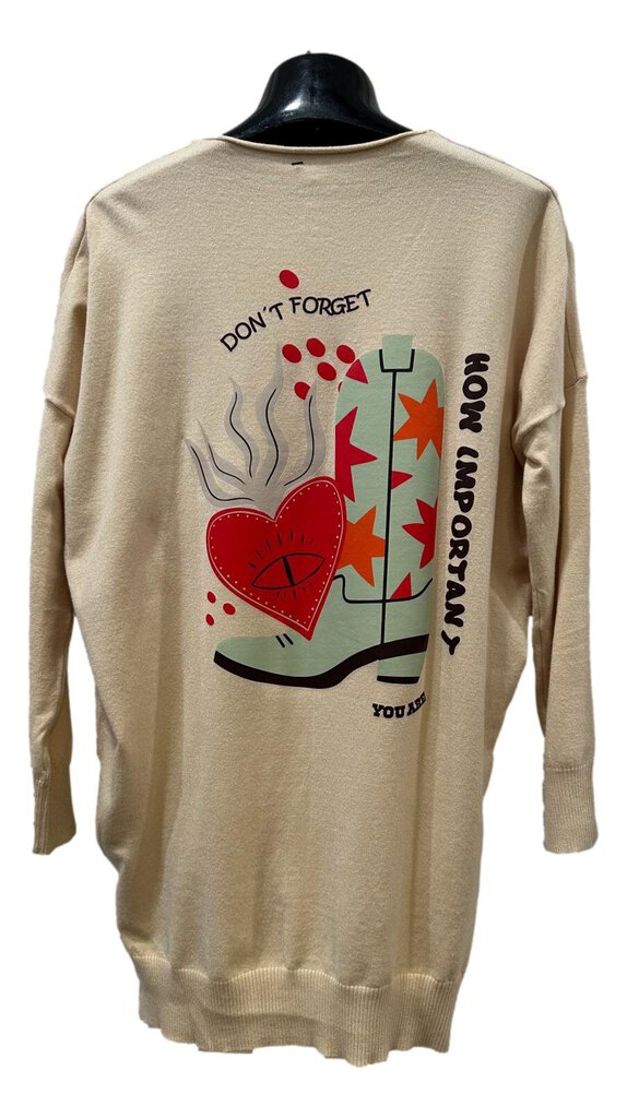 BULULU Cream Don't Forget How Important You Are Inspirational Sweater