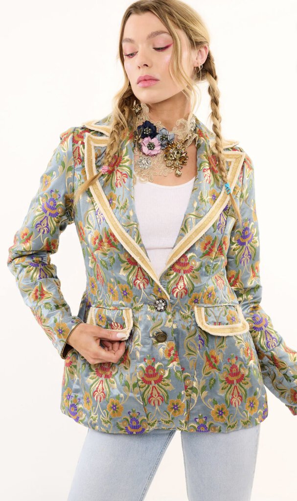 ARATTA Renaissance Silk Paisley Jacquard Blazer