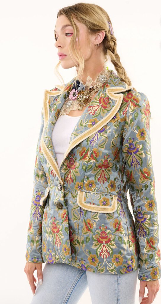 ARATTA Renaissance Silk Paisley Jacquard Blazer