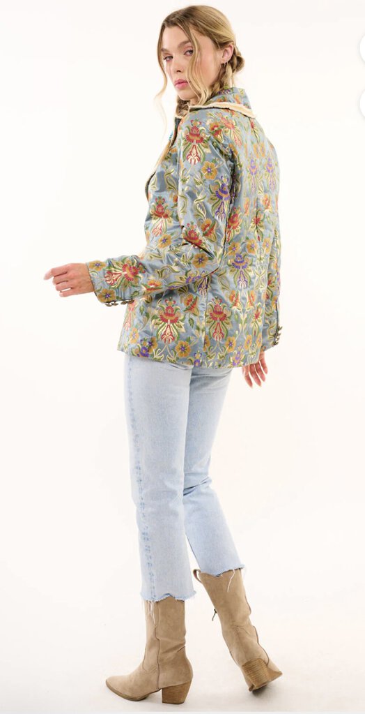 ARATTA Renaissance Silk Paisley Jacquard Blazer