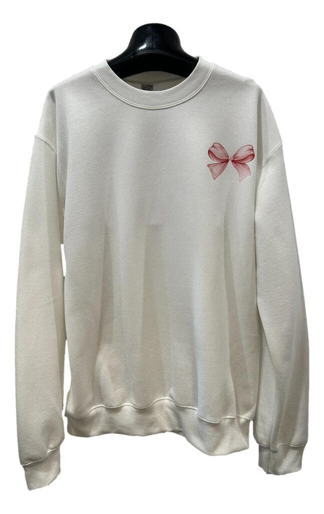 GILDAN White Champagne Long Sleeve Sweatshirt Top