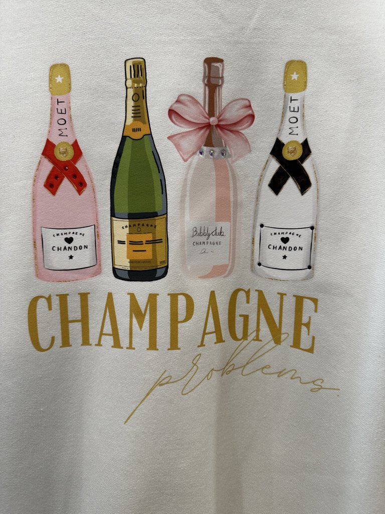 GILDAN White Champagne Long Sleeve Sweatshirt Top