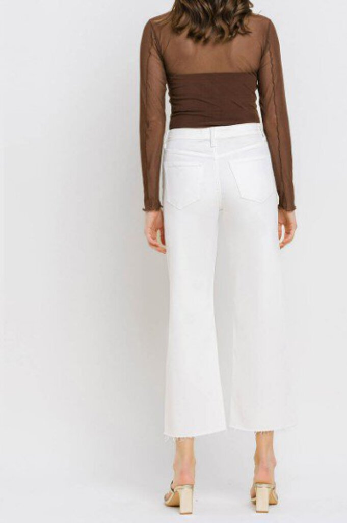 VERVET White High Rise Crop Wide Leg Jean