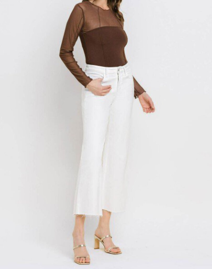 VERVET White High Rise Crop Wide Leg Jean