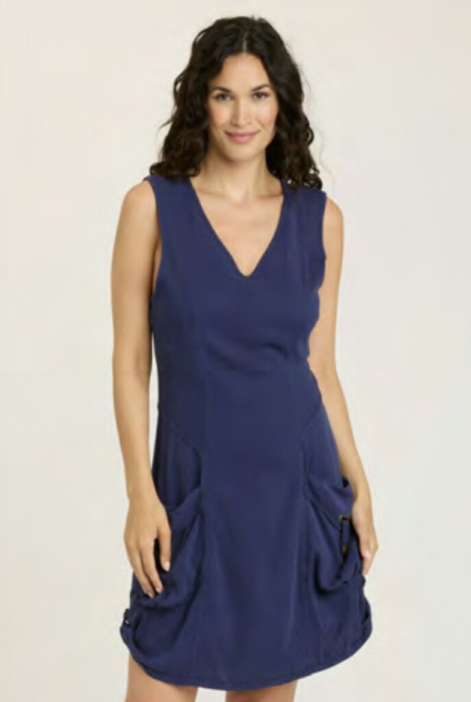 WEARABLES Sleeveless Navy Twill Cargo Pocket Dress