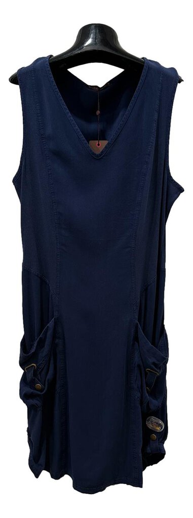 WEARABLES Sleeveless Navy Twill Cargo Pocket Dress