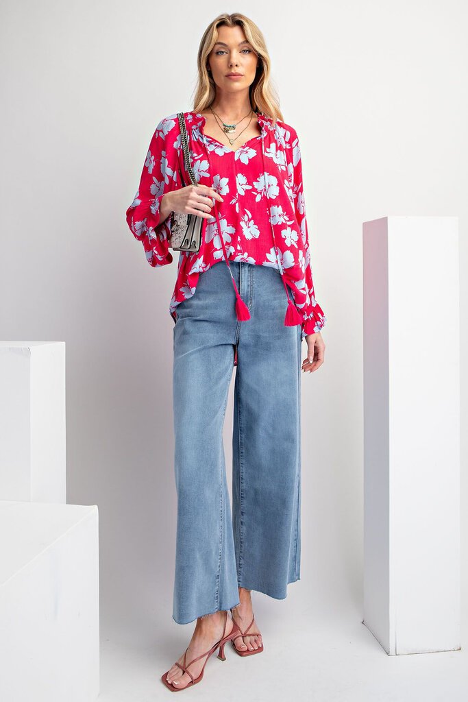 Sao Paulo Sheer Blue Button Up Top – 12th Tribe