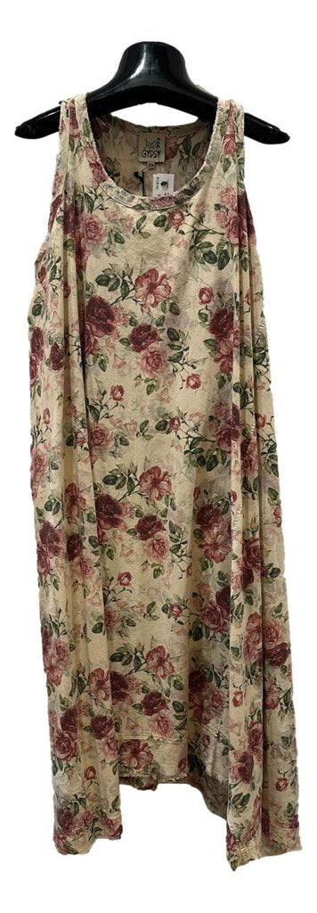 JADED GYPSY Sleeveless Cotton Vintage Floral Fruitful Endeavors Dress Made in the USA