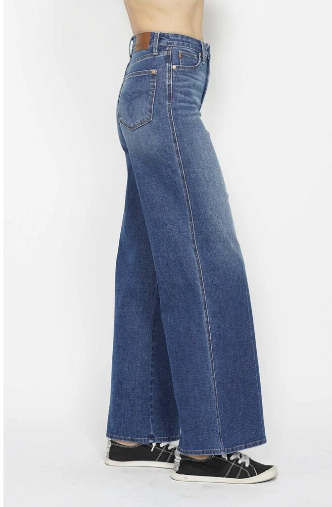 JUDY BLUE High Waist Tummy Control Retro Wide Leg Denim Jean