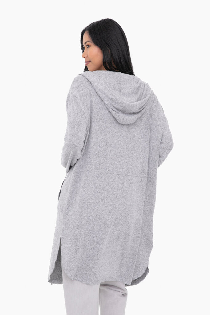 MONO Heather Grey Super Soft Open Front Hooded Cardigan Jacket