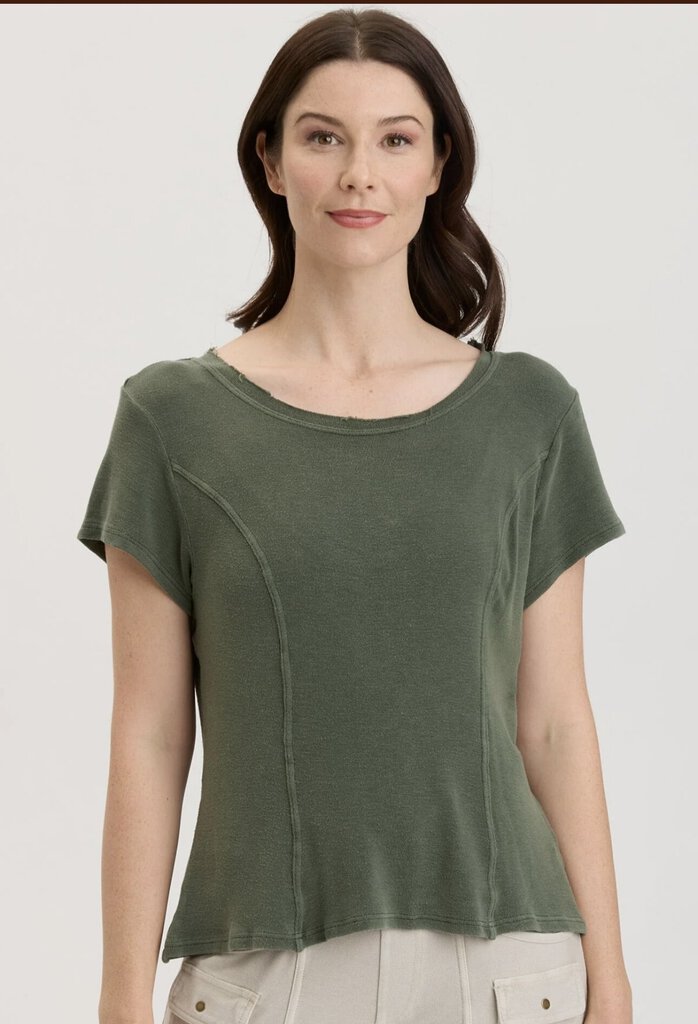 XCVI Green Basye Short Sleeve Tee Top