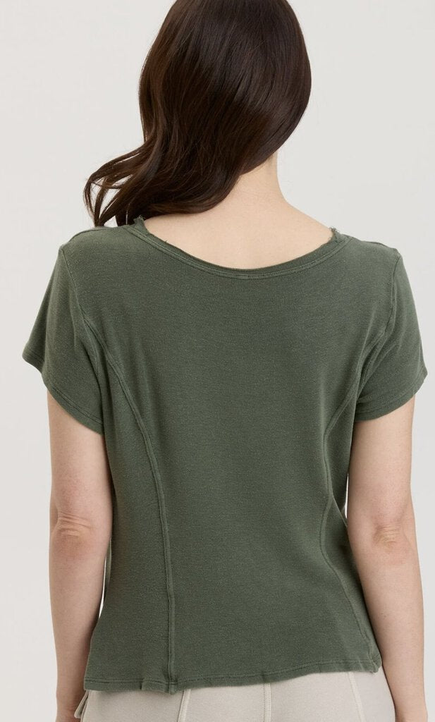 XCVI Green Basye Short Sleeve Tee Top