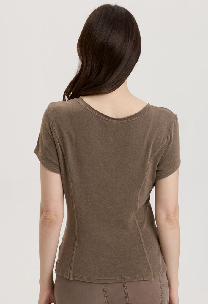 XCVI Brown Basye Short Sleeve Tee Top