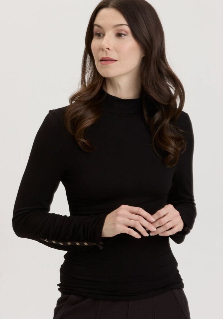 XCVI Black Ainsley Turtleneck Long Sleeve Top