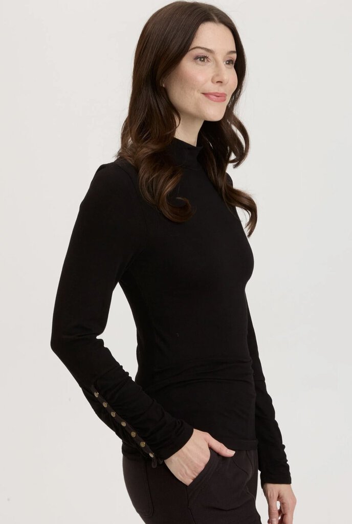 XCVI Black Ainsley Turtleneck Long Sleeve Top