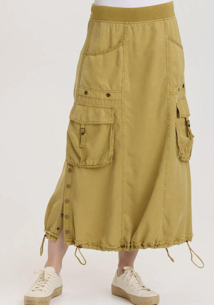 XCVI Faded Lime Banded Leslyn Cargo Pocket Skirt