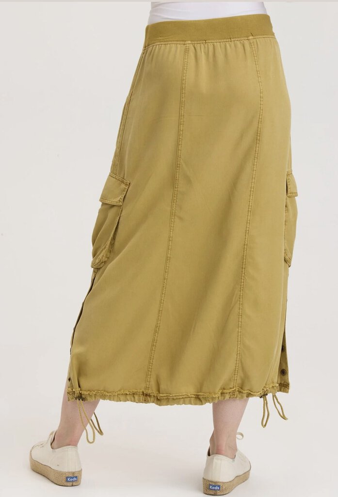 XCVI Faded Lime Banded Leslyn Cargo Pocket Skirt