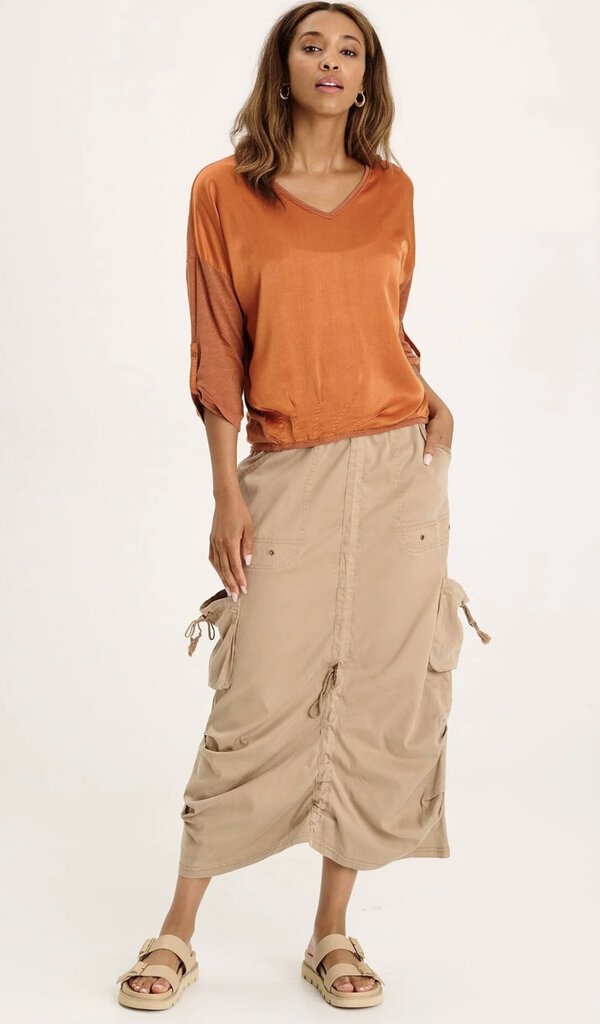 XCVI Khaki Macken Four Pocket Skirt