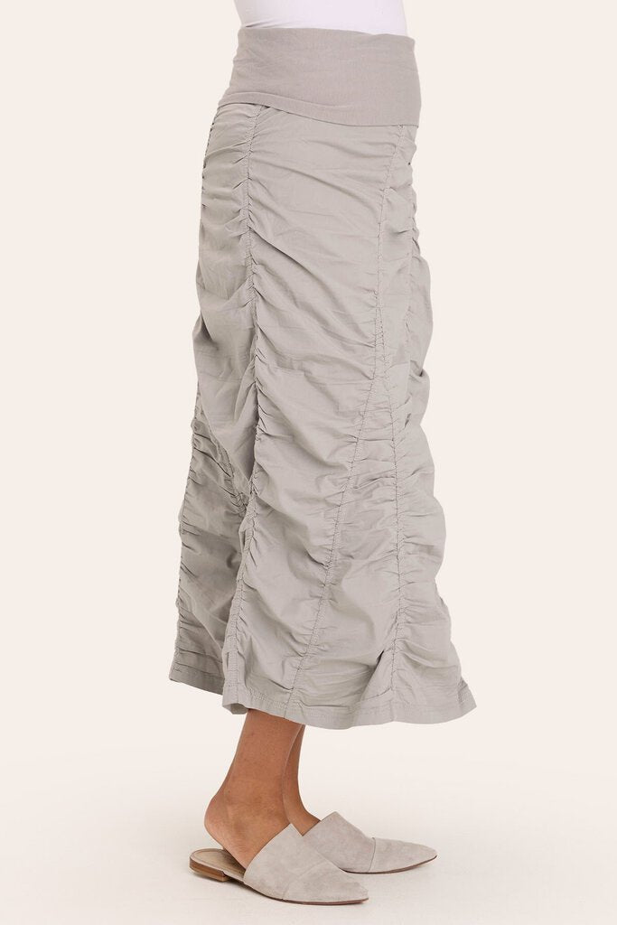 XCVI Light Grey Peasant Ruched Skirt