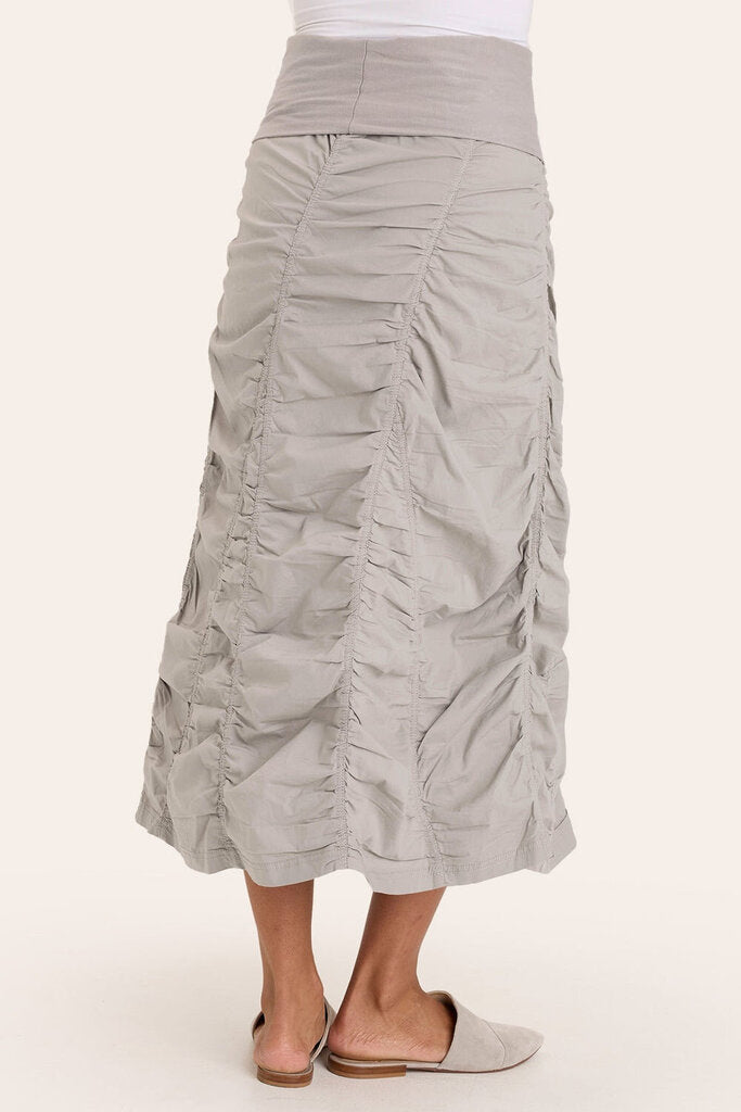 XCVI Light Grey Peasant Ruched Skirt