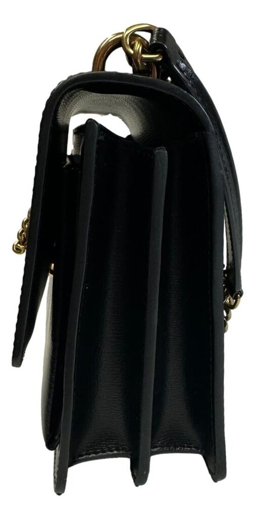 YSL Black Leather Chain Strap Shoulder or Crossbody Sunset Bag