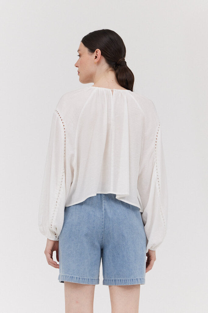 GRADE & GATHER Off White Long Sleeve Top