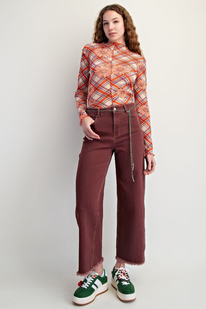 EASEL Vintage Wine Striaght Leg Jean
