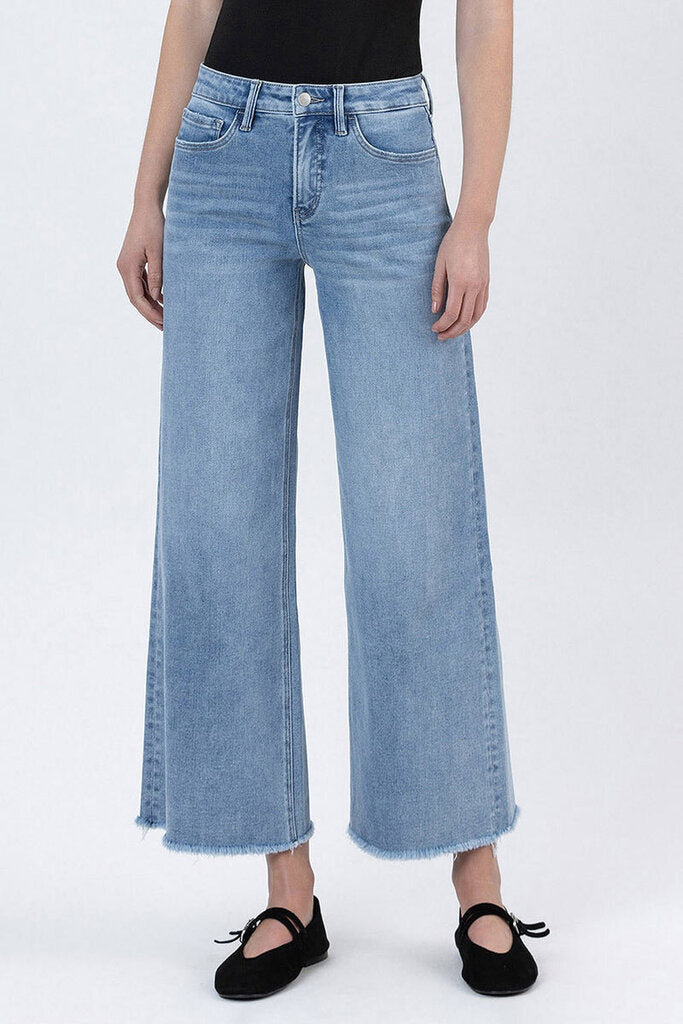 VERVET High Rise Light Wash Ankle Wide Jean