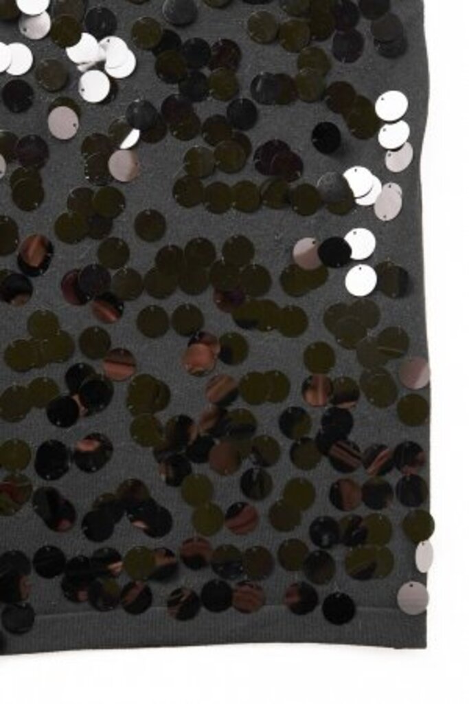 Q2 Sleeveless Black Knit Top with Sequins