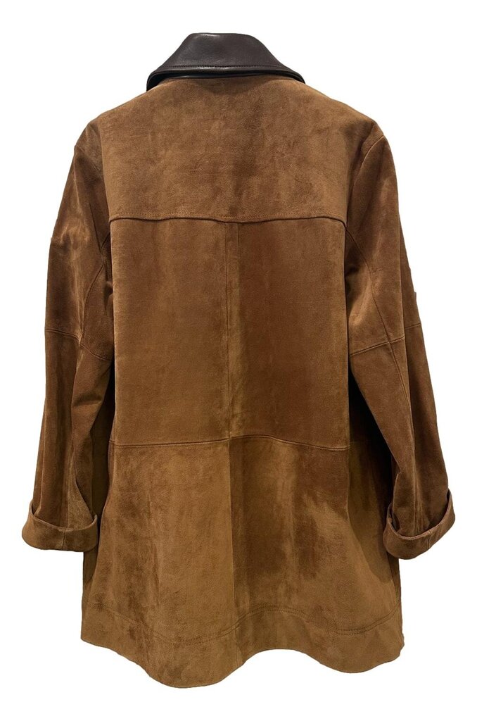 VERONICA BEARD NEW Suz Dickey Suede and Leather Coat Large