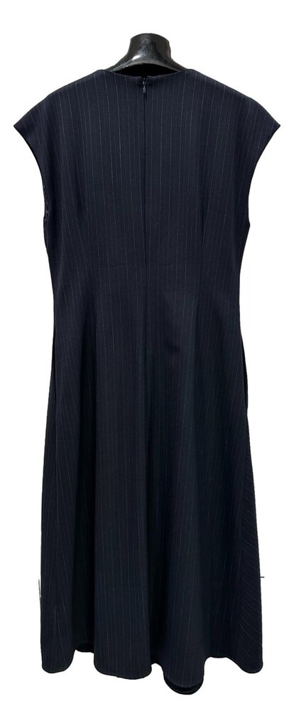 ST. JOHN Navy Pinstripe Cap Sleeve Size Large NWT