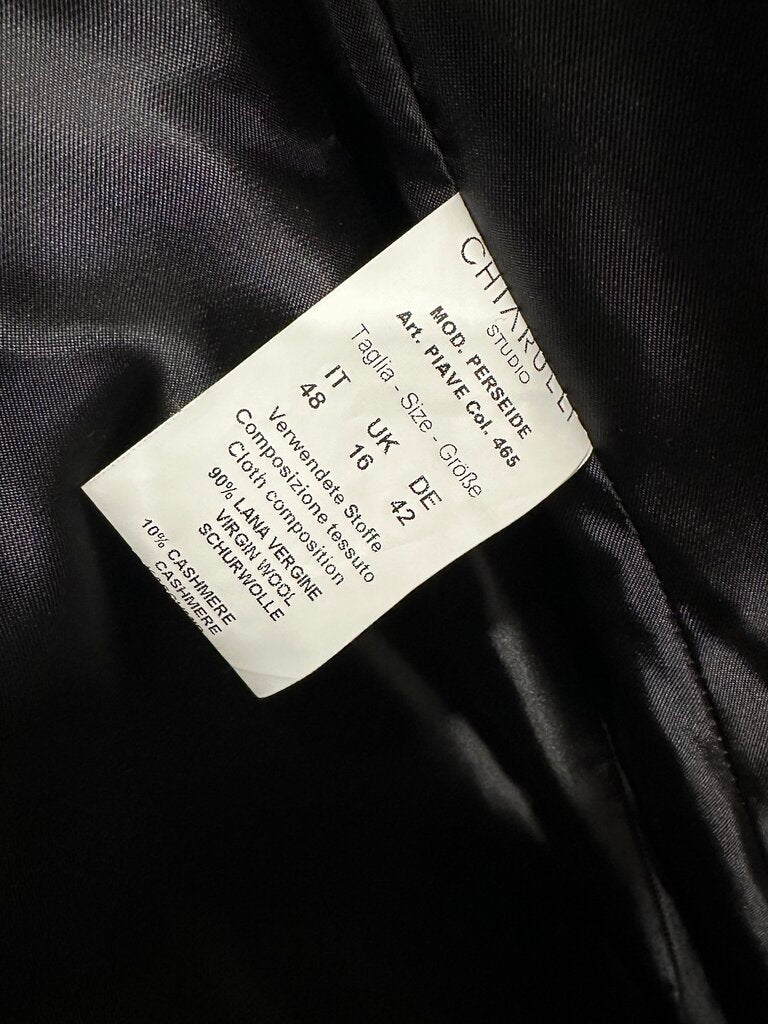 CHIARULLI Erica Mongolian Cashmere and Wool Coat Size L NWT