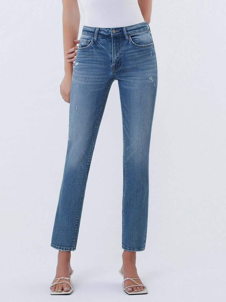 VERVET Mid Rise Ankle Slim Straight Jeans