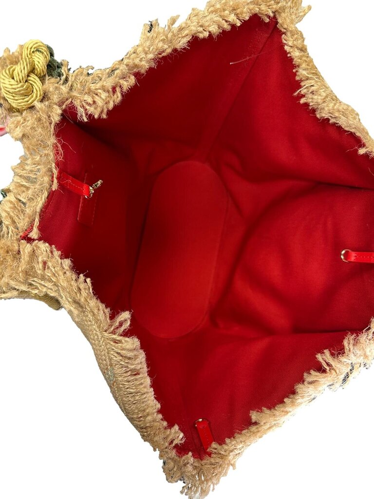 CHRISTIAN LOUBOUTIN By My Side Beige Jute Tote Bag NWT