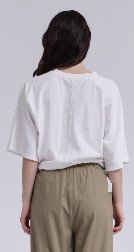 GRADE AND GATHER White Short Sleeve Top with Gathered Sides