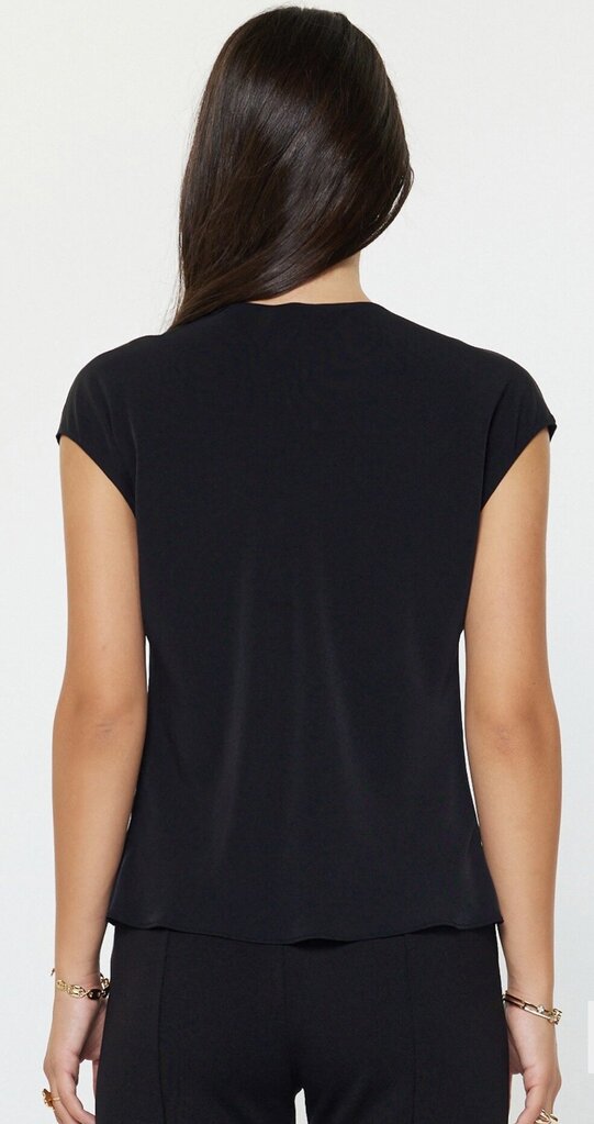 CURRENT AIR Black Cap Sleeve Cowl Neck Top