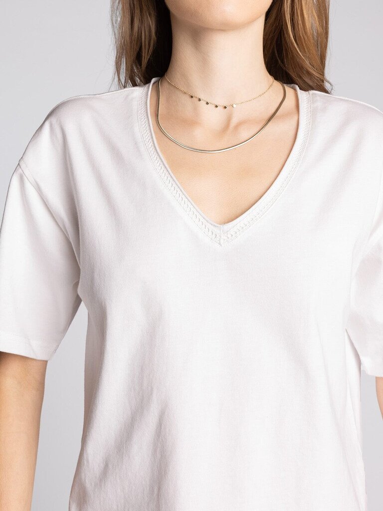 THREAD & SUPPLY White Short Sleeve Ismeria Short Sleeve Top