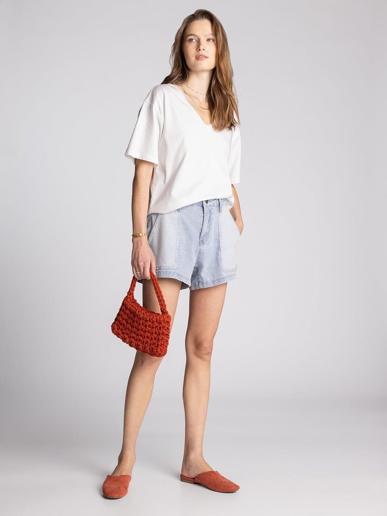 THREAD & SUPPLY White Short Sleeve Ismeria Short Sleeve Top
