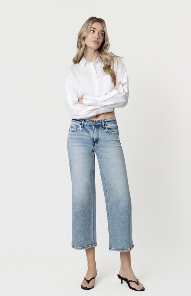 VERVET Low Rise Light Wash Wide Crop Jean