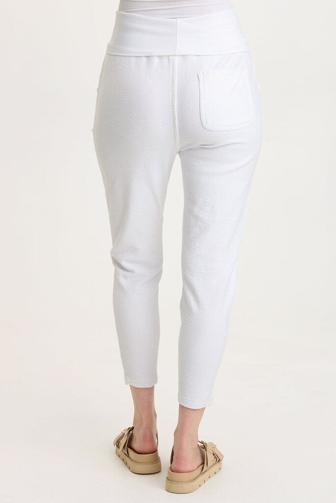 WEARABLES White Slim Leg Crepe Knit Pant