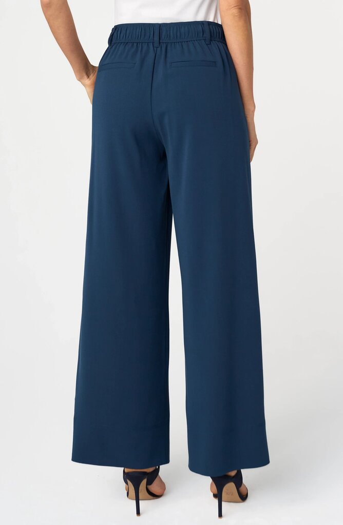 LIVER POOL High Rise Oxford Navy Pleated Wide Leg Trouser