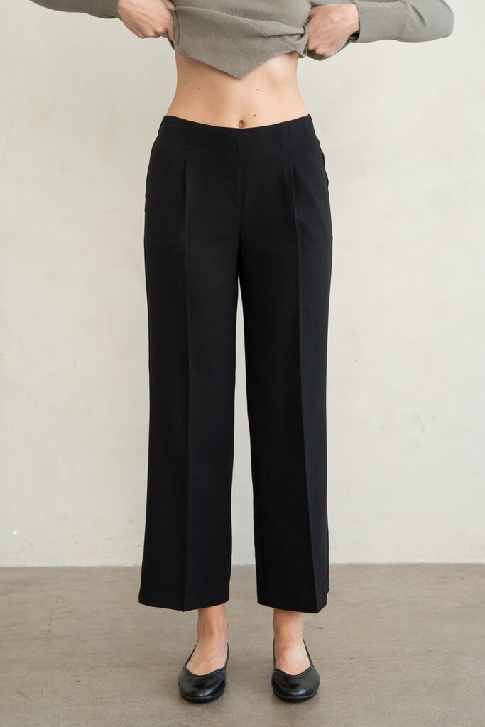 ELLE GREY Black Straight Leg Trouser Pant