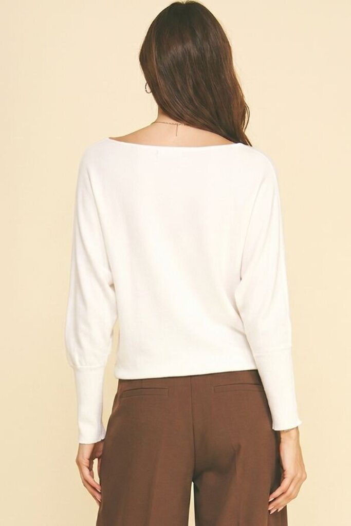 PINCH Cream Boatneck Dolman Sleeve Sweater