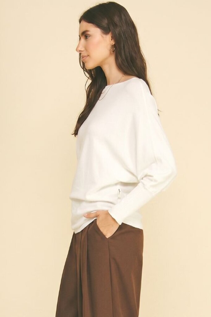 PINCH Cream Boatneck Dolman Sleeve Sweater
