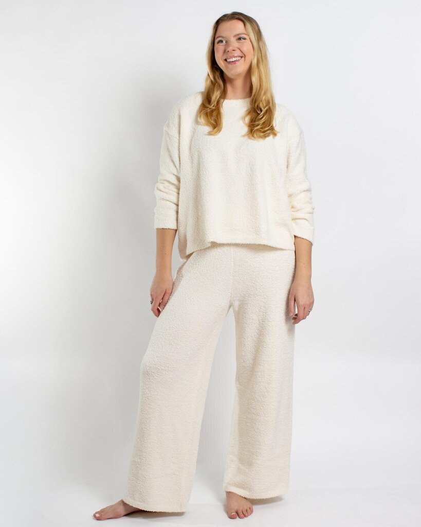 ROYAL STANDARD Soft Cream Long Sleeve Top and Pant Loungewear Set