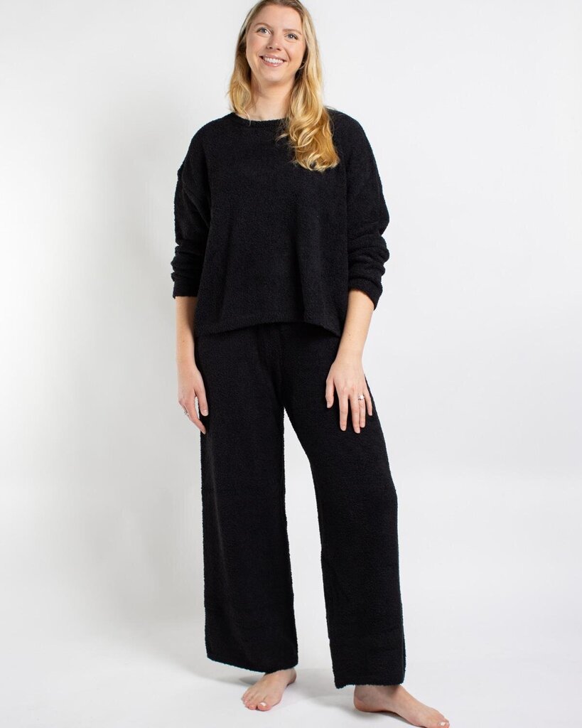 ROYAL STANDARD Black Soft Long Sleeve Top and Pant Loungewear Set