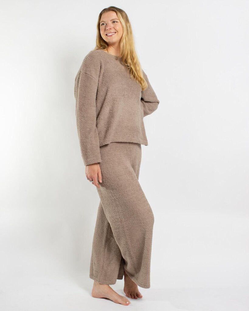 ROYAL STANDARD Mocha Soft Long Sleeve Top and Pant Loungewear Set
