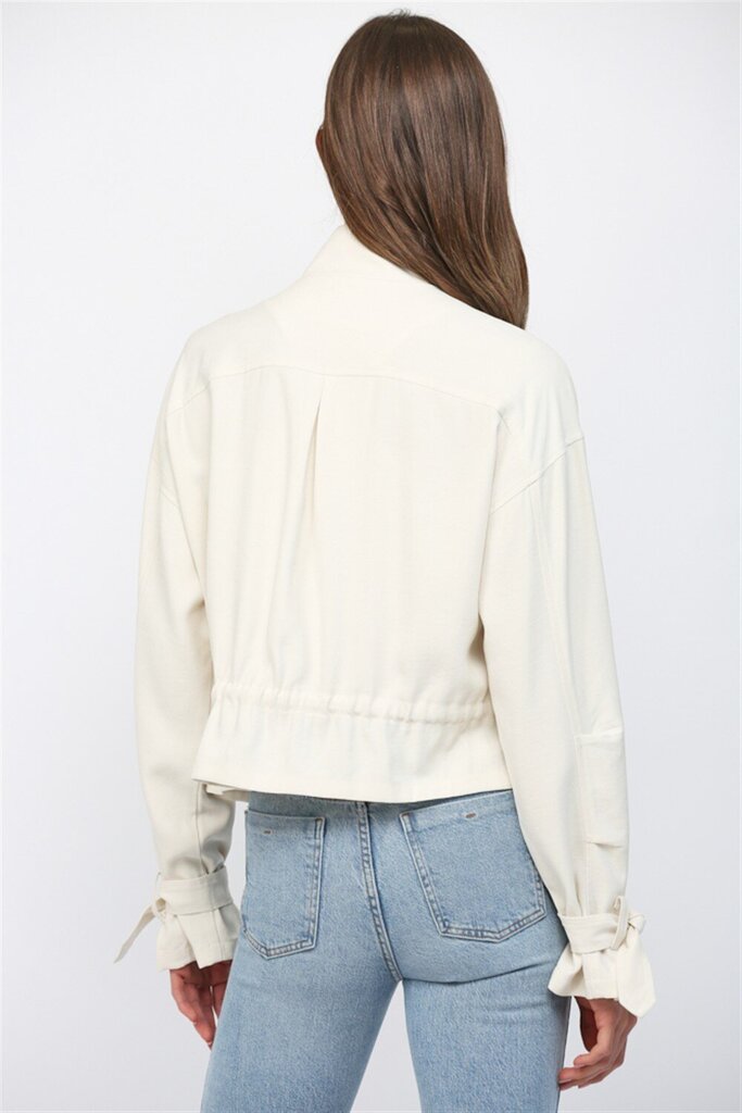 FATE Ecru Long Sleeve Utiltiy Soft Cotton Jacket