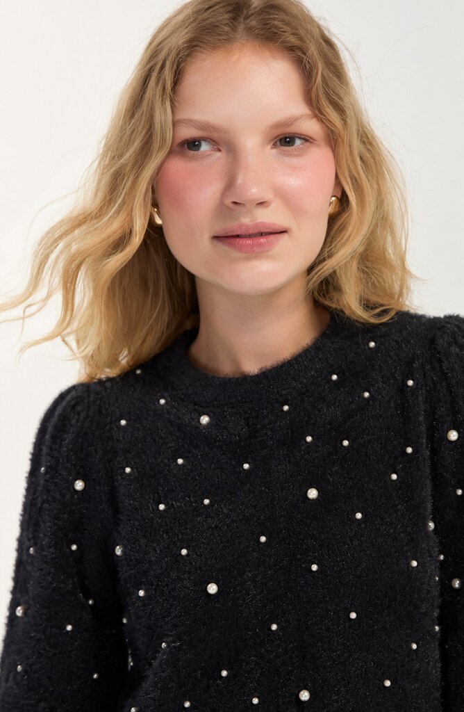 LIVERPOOL Black Long Sleeve Sweater with Pearls