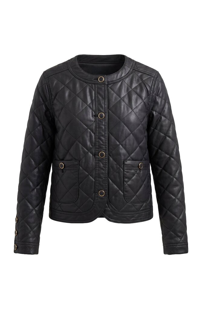 LIVERPOOL Black Quilted Collarless Jacket